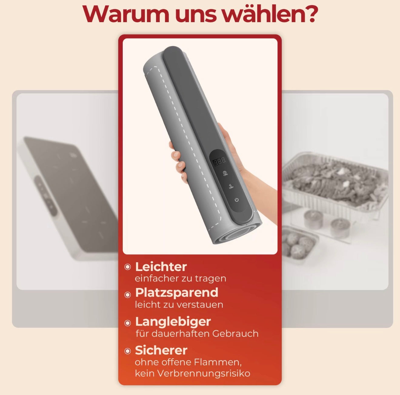 Redhut Faltbare Speisenwärmer-Matte