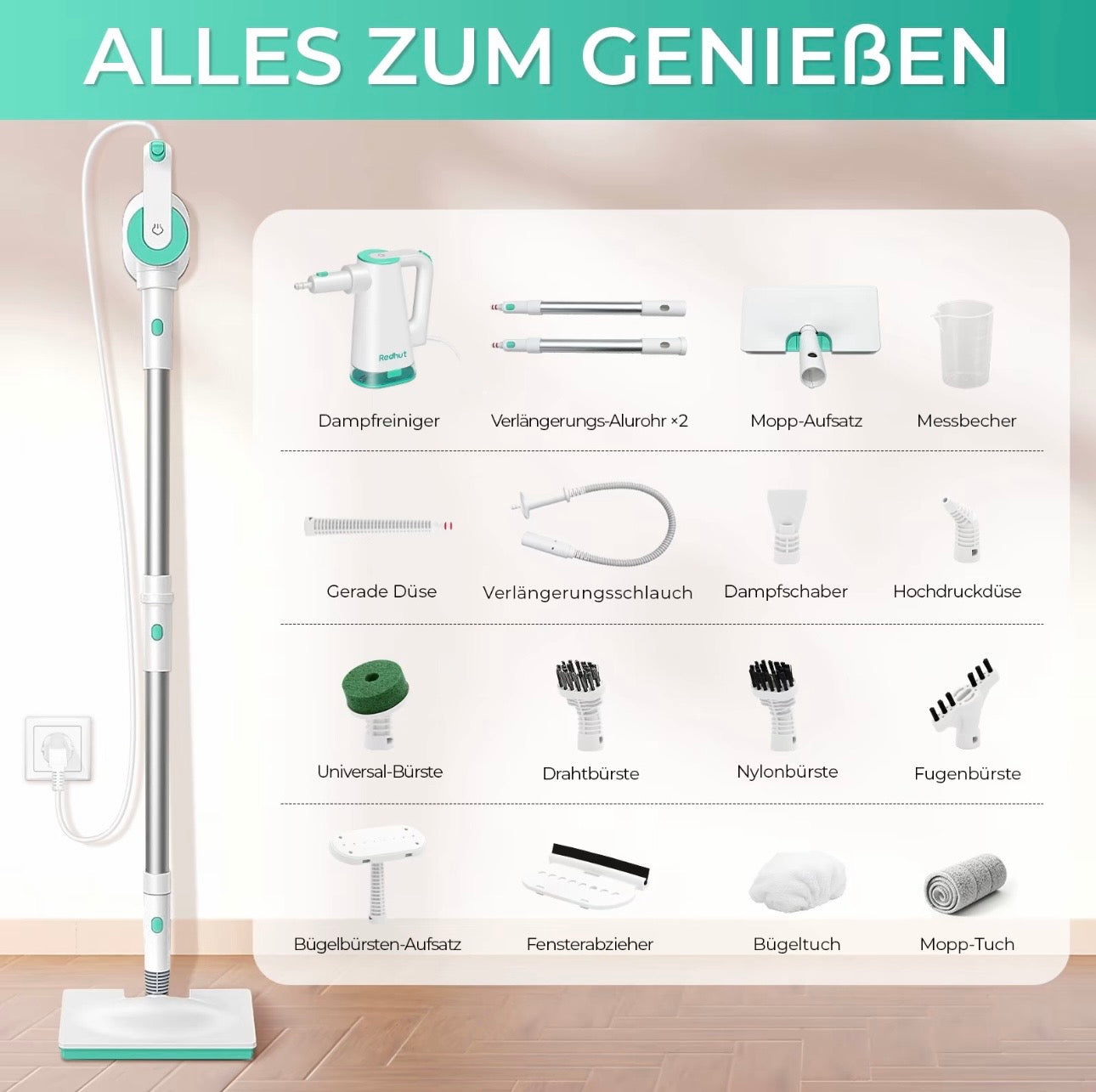 RedHut 11-in-1 Hand-Dampfreiniger