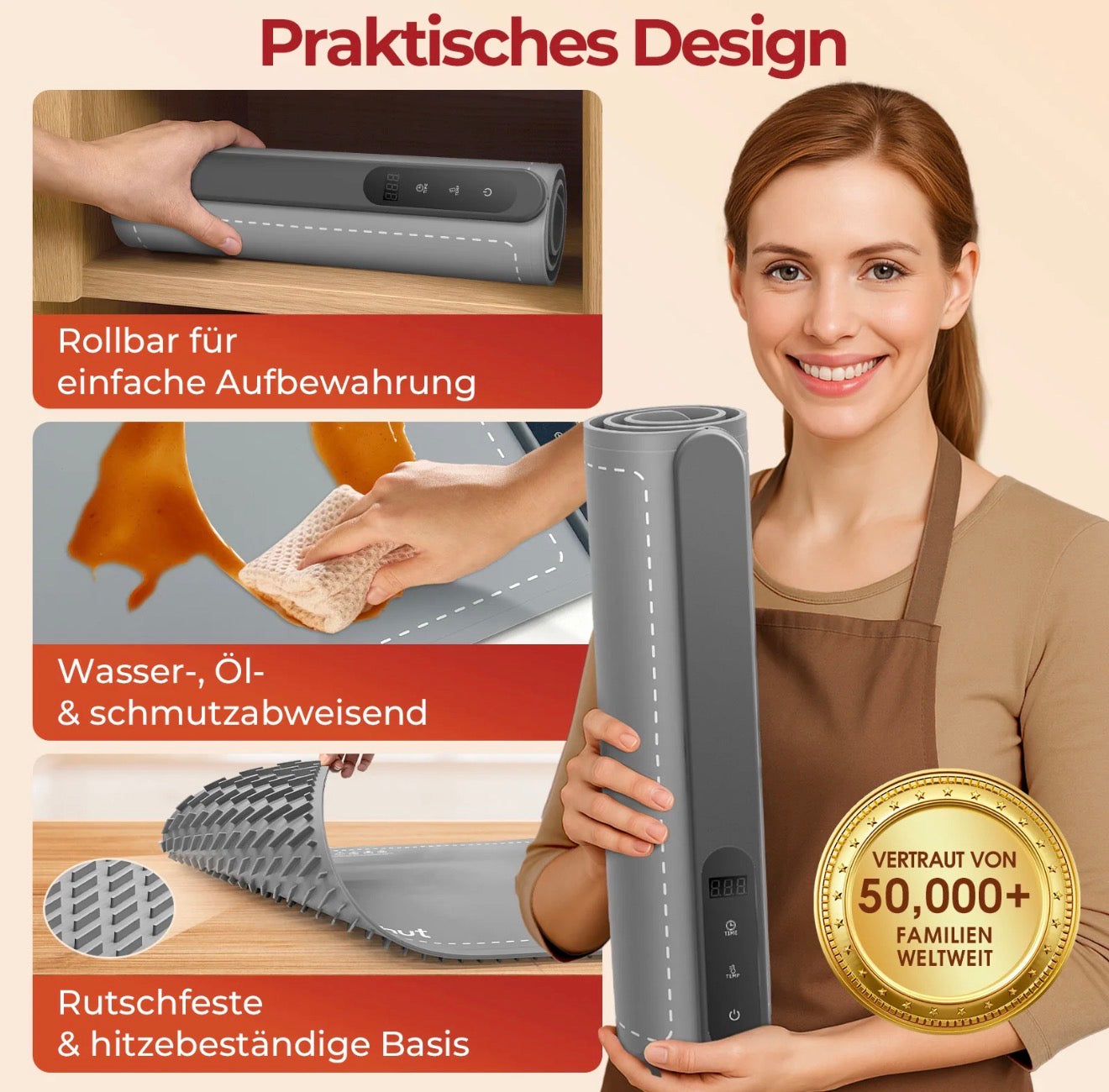 Redhut Faltbare Speisenwärmer-Matte