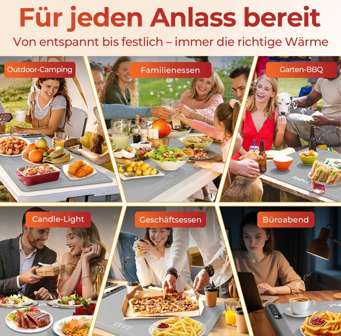 Redhut Faltbare Speisenwärmer-Matte